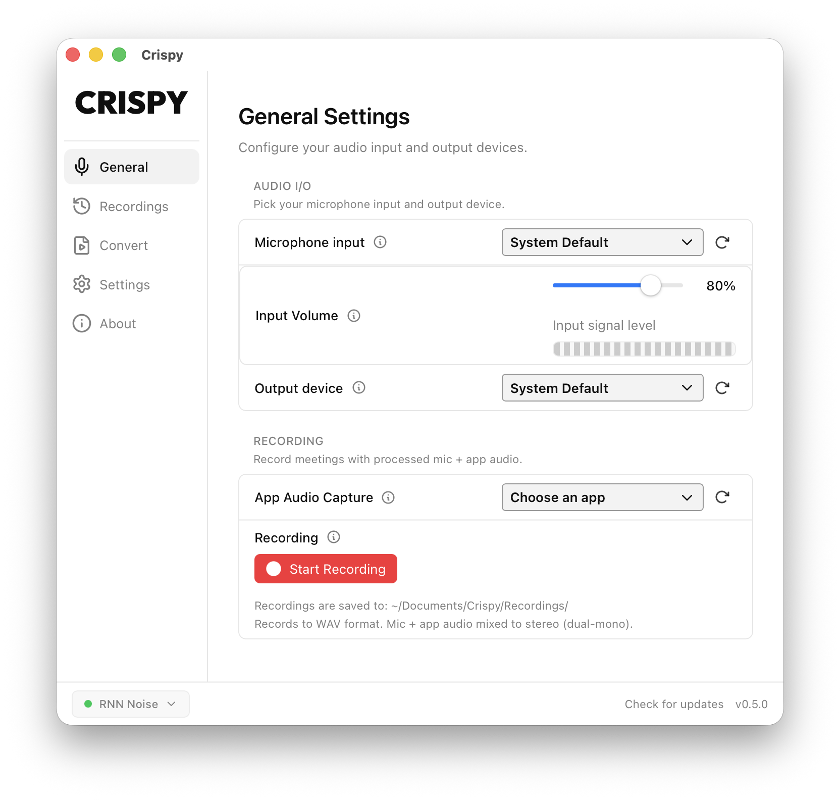 Crispy App Interface